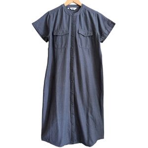 BRIDGE & BURN Organic Cotton Blend Minimalist Sustainable Casual Shirt Dress L